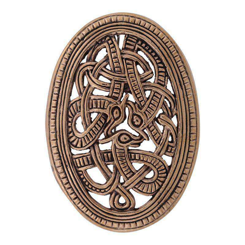 TILBUD 2 x Jellingstil broche - bronze