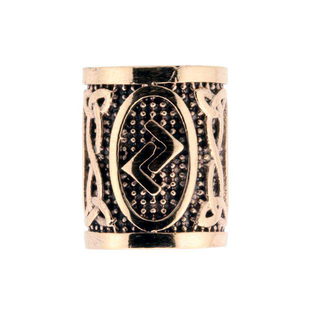 Skæg-/hårperle BRONZE rune 12 - Jera