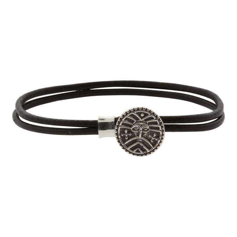 Wodan/monster mønt som læderarmbånd