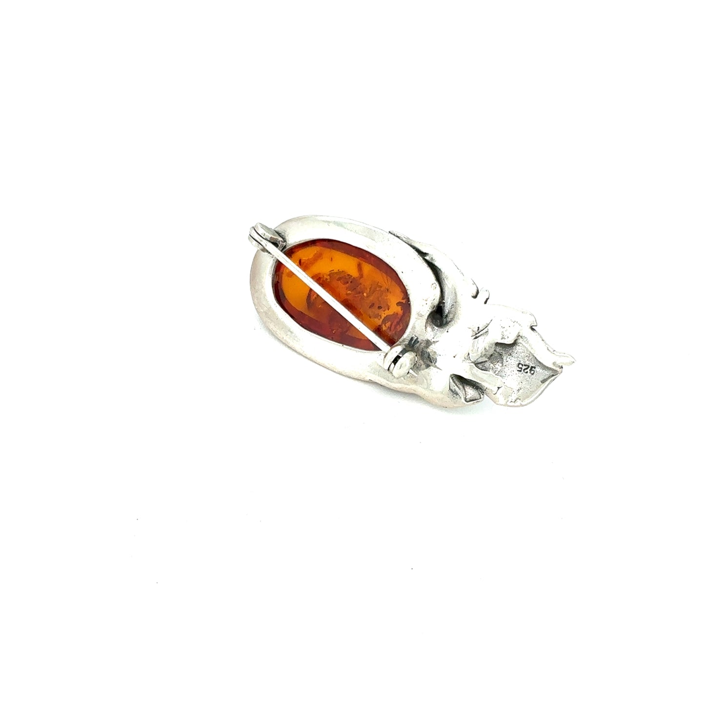 Broche m/rav og sølvliljer