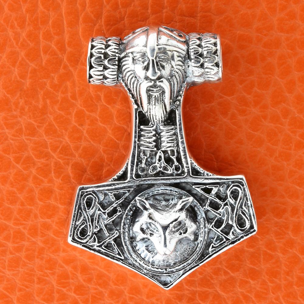 Thors hammer m/Thor og ulv - vedhæng