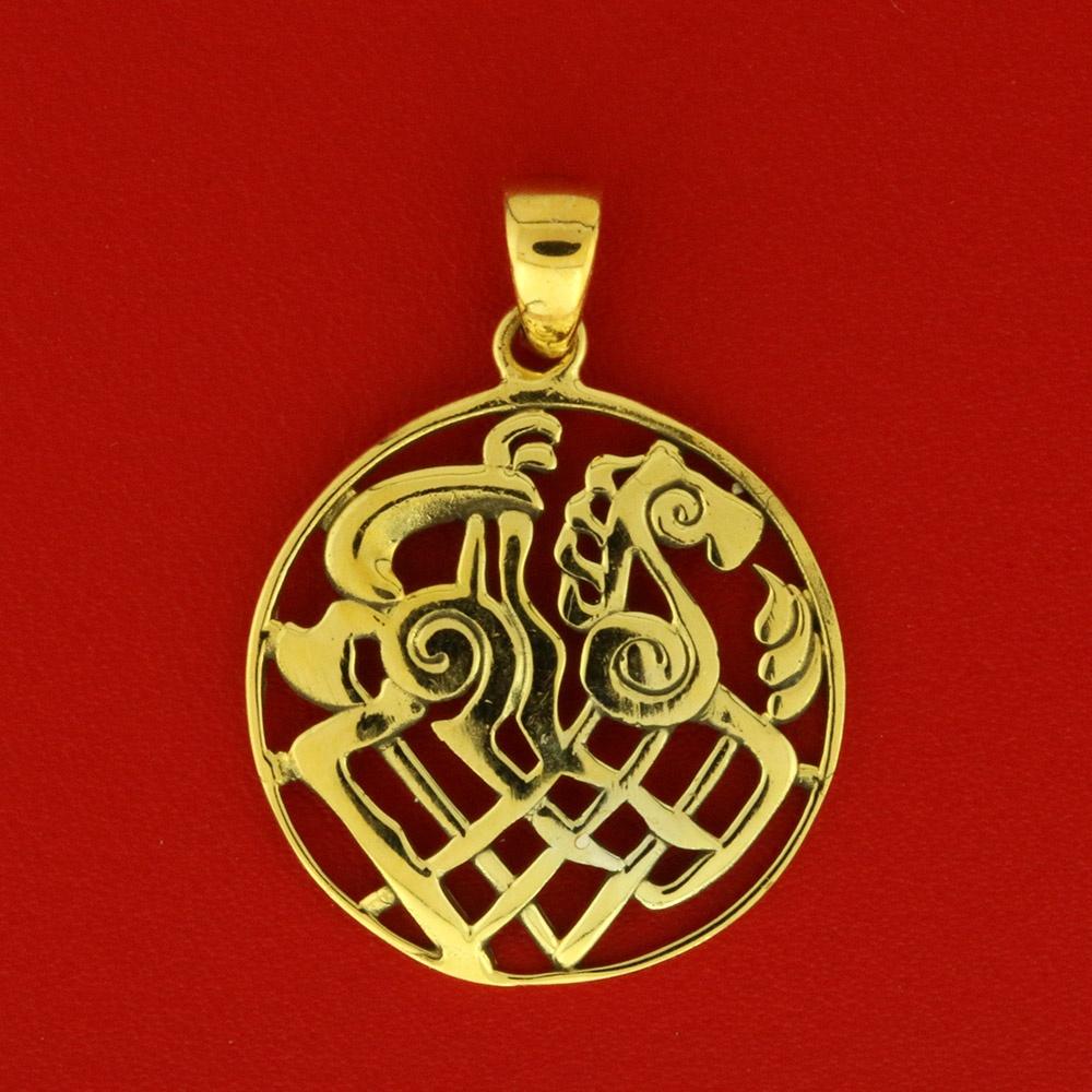 Slejpner Odins hest vedhæng - forgyldt sølv