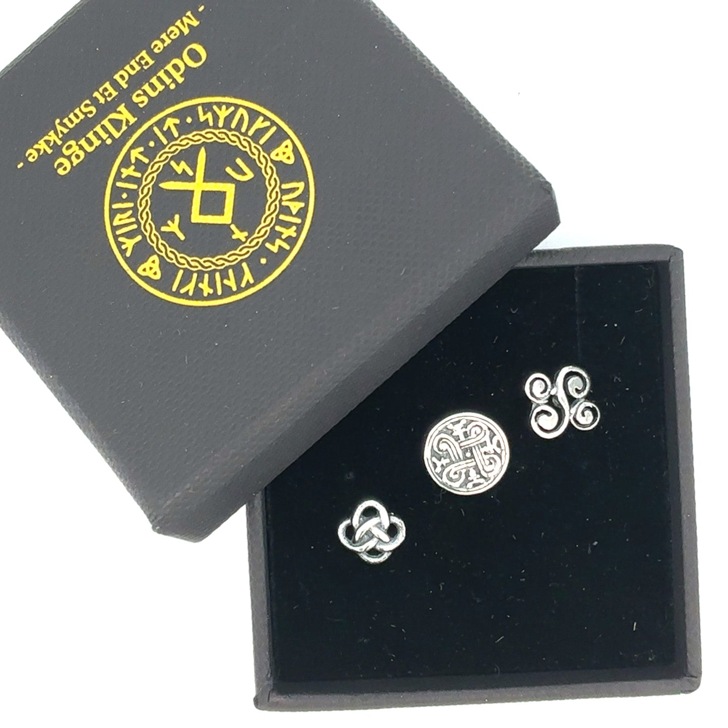 Sæt med 3 snoninger ørestikker - sølv