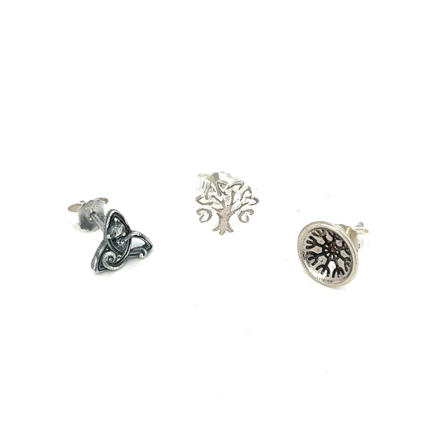 Sæt med 3 forskellige ørestikker - sølv