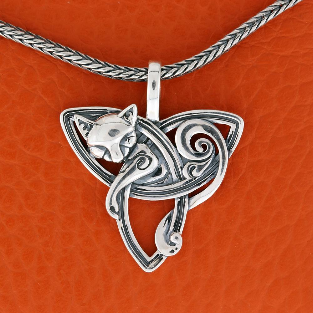 Frejas katte vedhæng stor - sølv