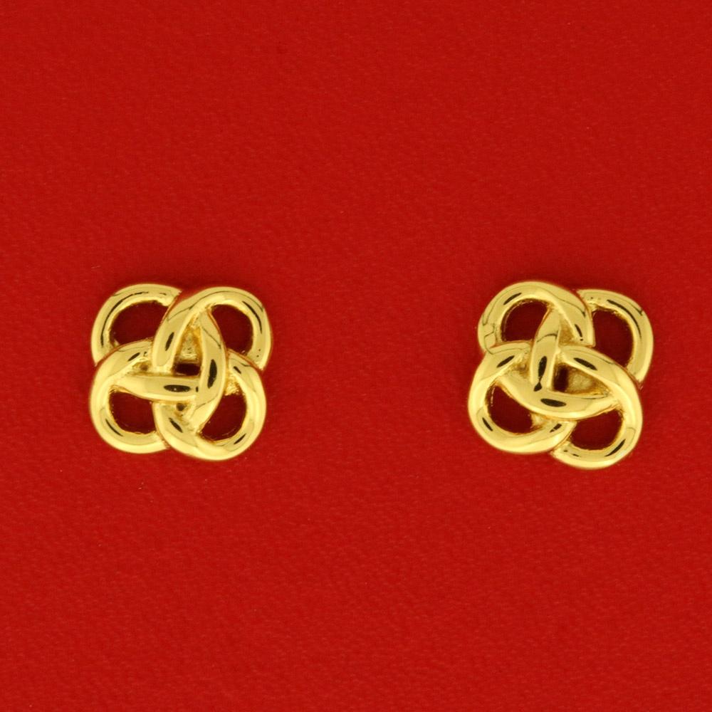 Jordknuden ørestikker mellem - forgyldt sølv