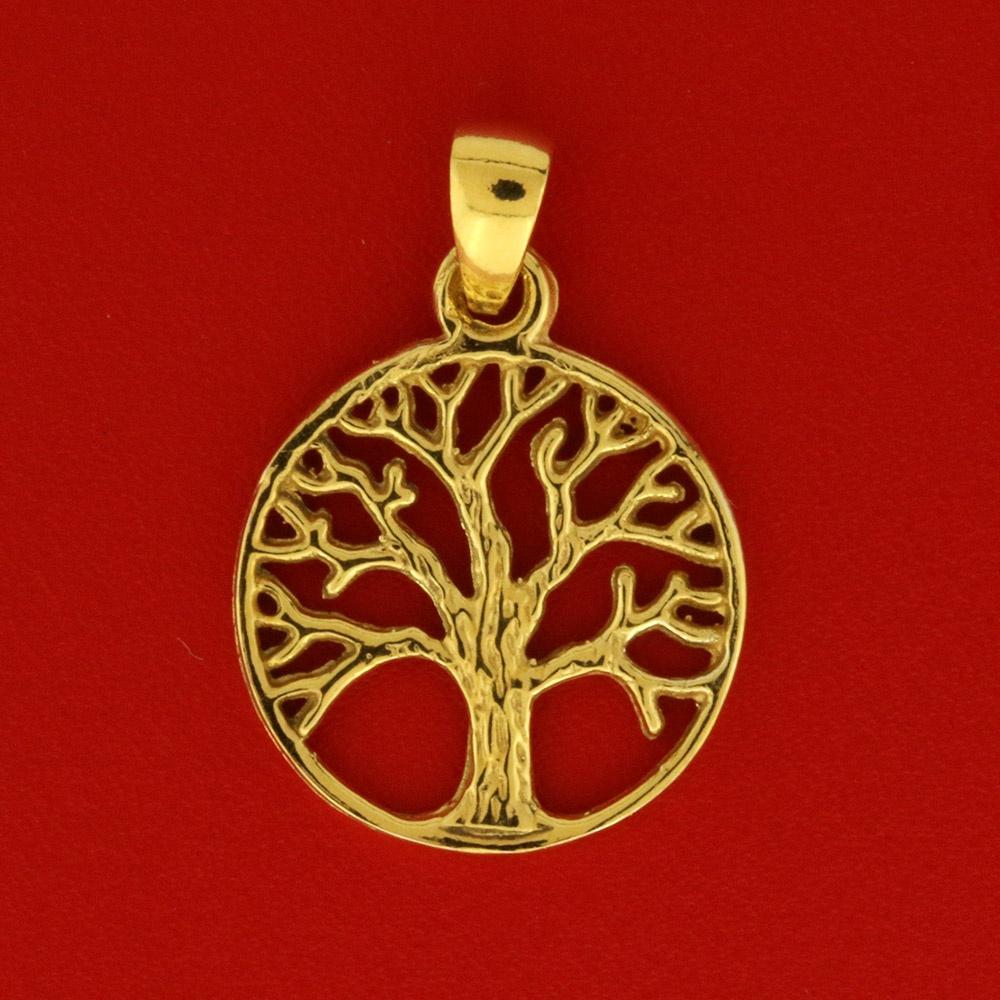 Yggdrasil vedhæng - forgyldt sølv