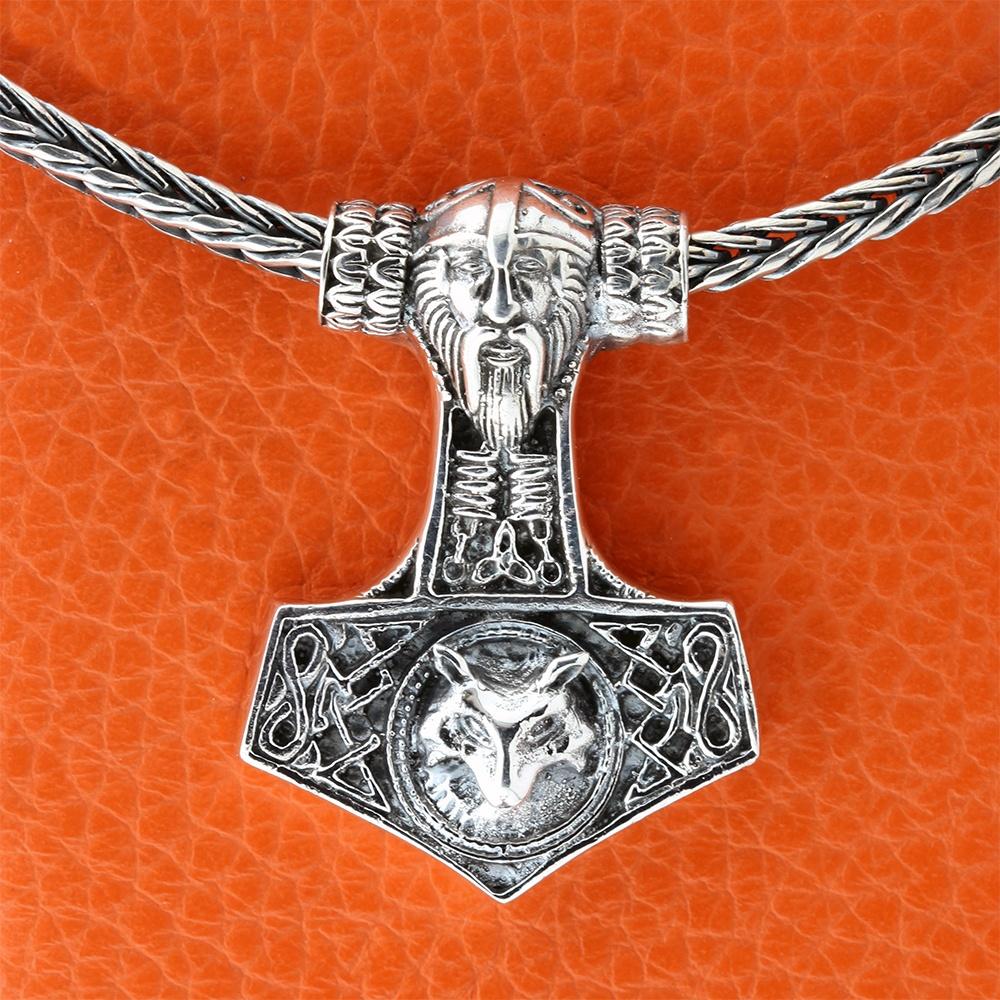 Thors hammer m/Thor og ulv - vedhæng