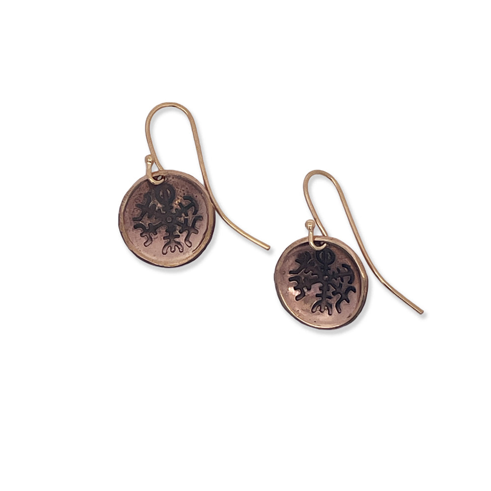 Runestave øreringe vejviser i bronze