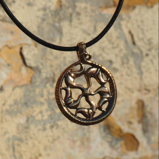 Solamulet Vedhæng bronze - fund fra Østfyn