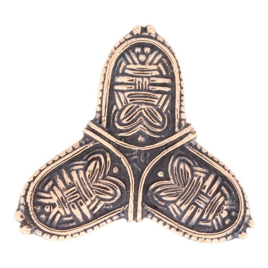 Trefliget bronze dragtspænde