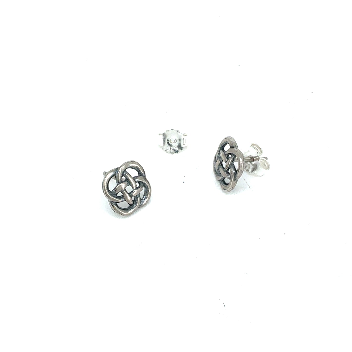 Jordknuden ørestikker stor - sølv