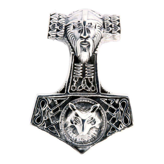 Thors hammer m/Thor og ulv - vedhæng