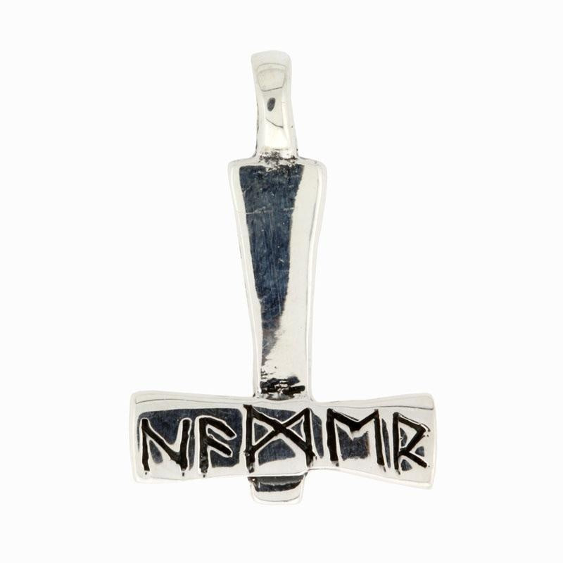 Thors runehammer i Fenris læderkæde - sølv