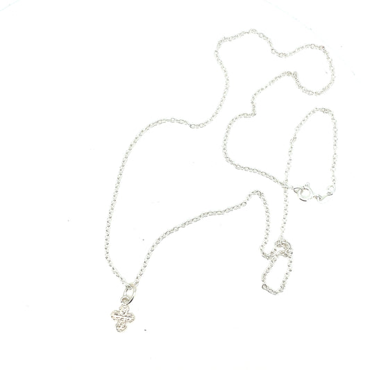 Dagmarkors mini vedhæng i kæde - sølv