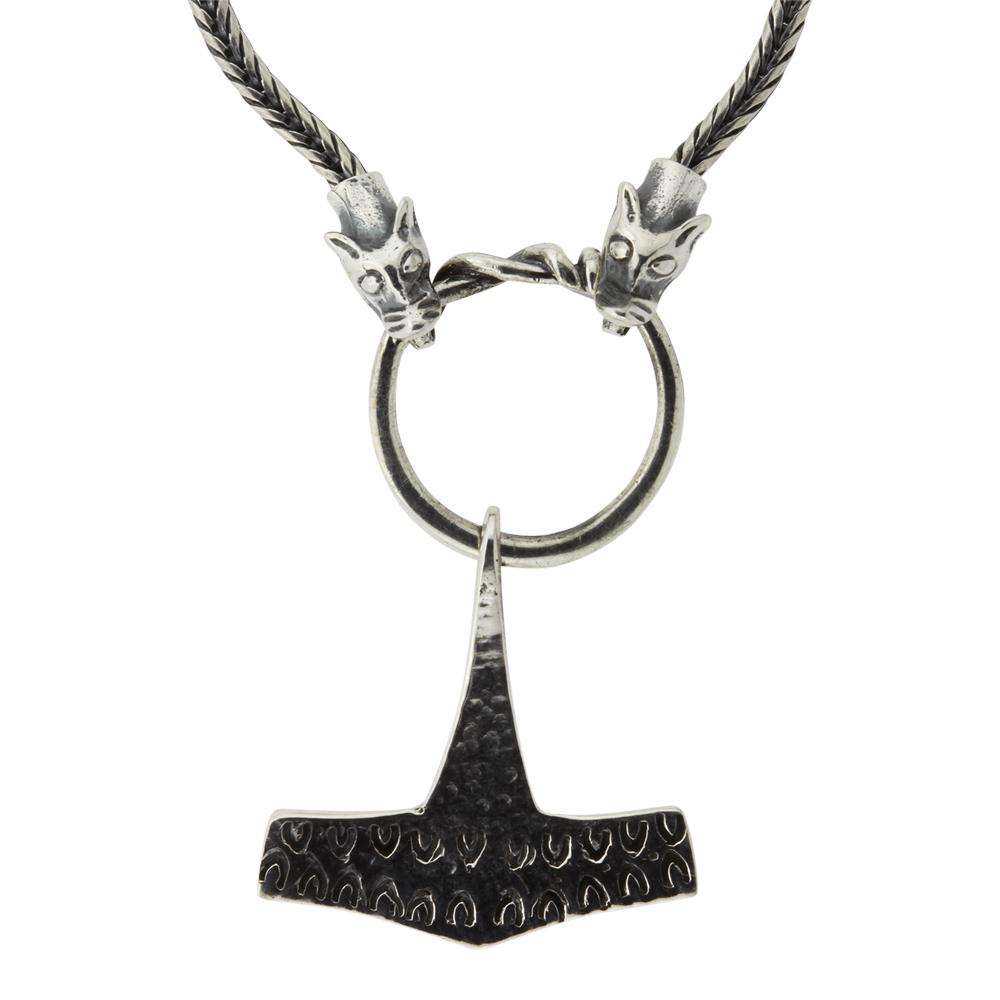 Thors hammer fra Strandby i Fenriskæde - sølv