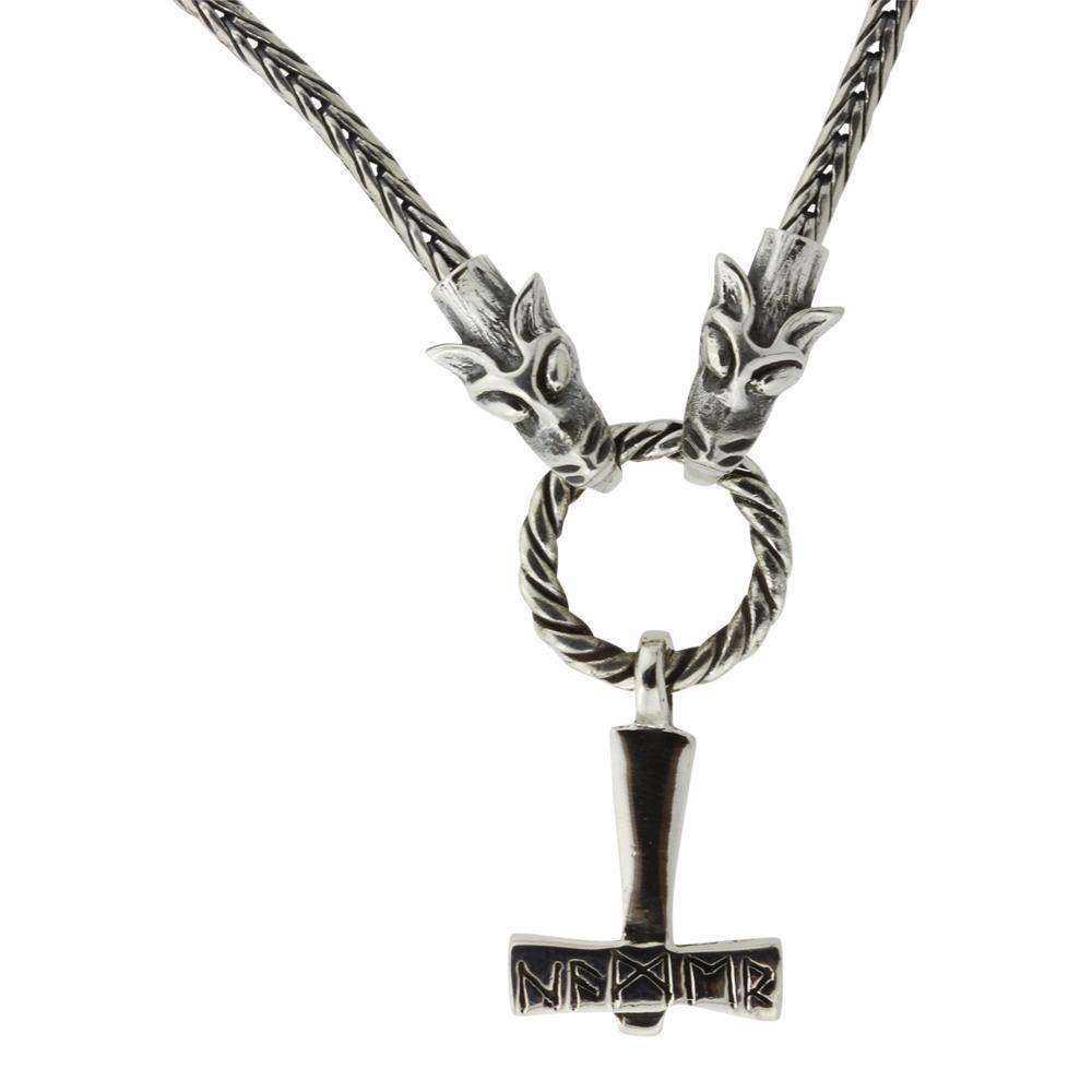 Thors runehammer i Fenriskæde - sølv