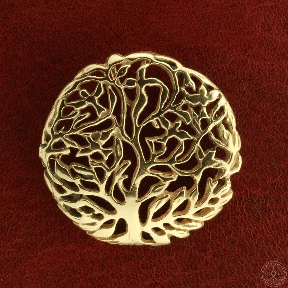 Yggdrasil BROCHE livets træ i 14 karat guld