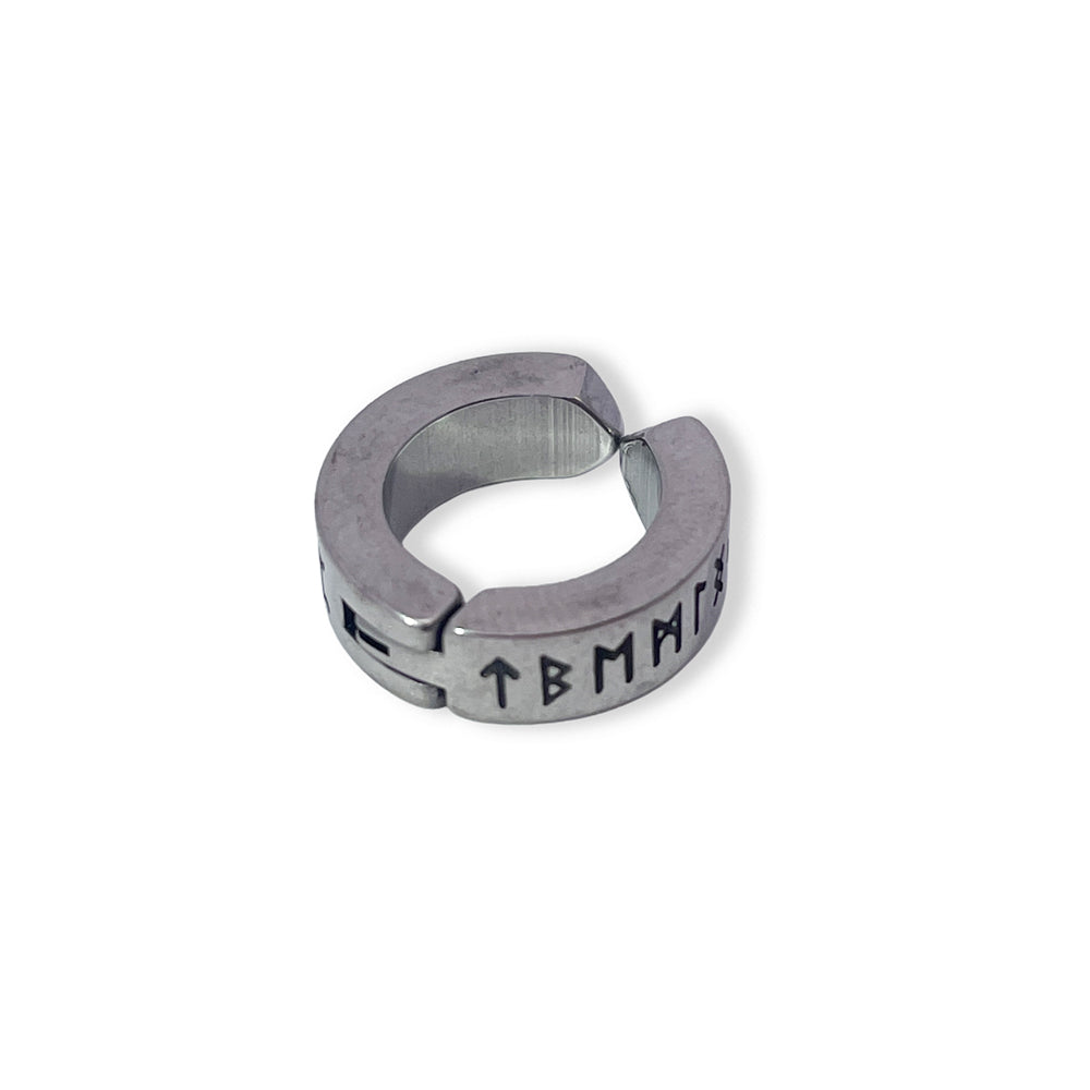 Earcuff ørering i stål med runer