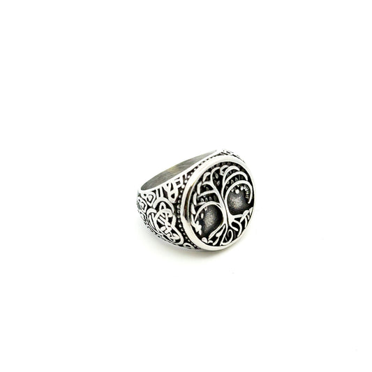 Signetring med Yggdrasil - i stål, 10 stk.