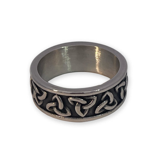 Ring med keltiske knuder i stål, 10 stk.