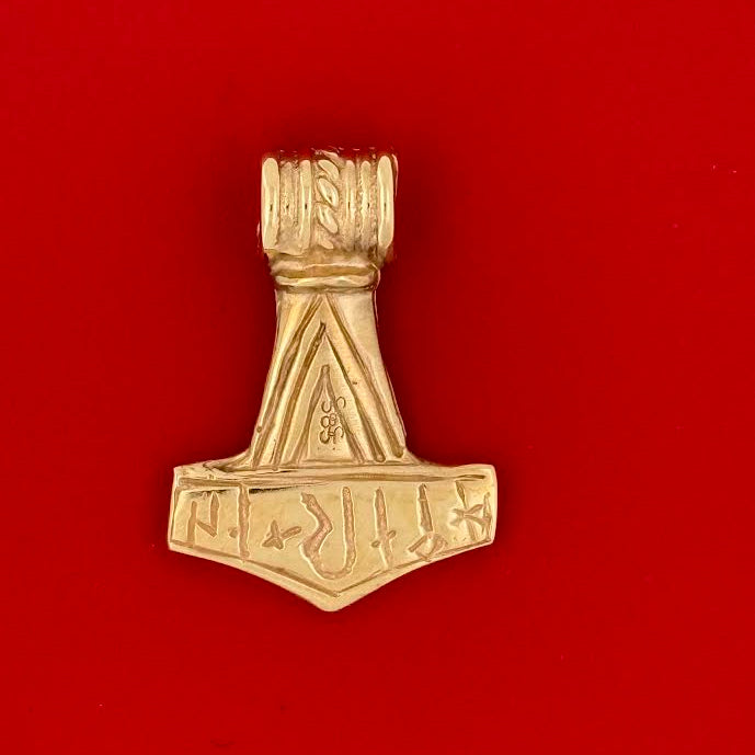 Thors hammer i 14 karat guld - Støbt i Danmark