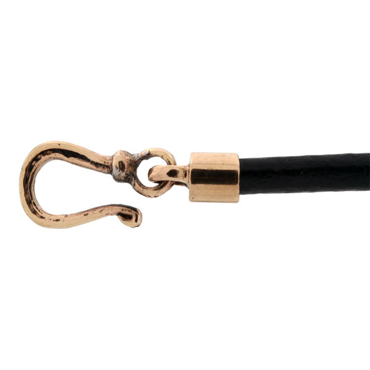 Læderkæde ø 2,5 mm med Bronze lås