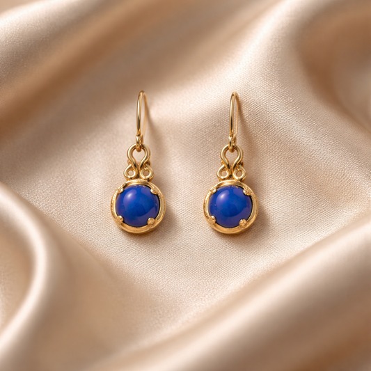 Forgyldt Gotlandsk ørehængere med sten - flere varianter