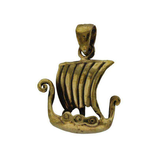 vikingeskib i bronze som vedhæng