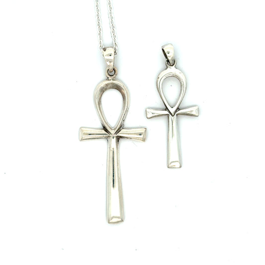 Ankh sølv Vedhæng – Livets Nøgle i To Størrelser