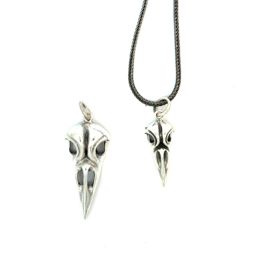 Hugin og Munin Sølv kranium vedhæng - Flere varianter