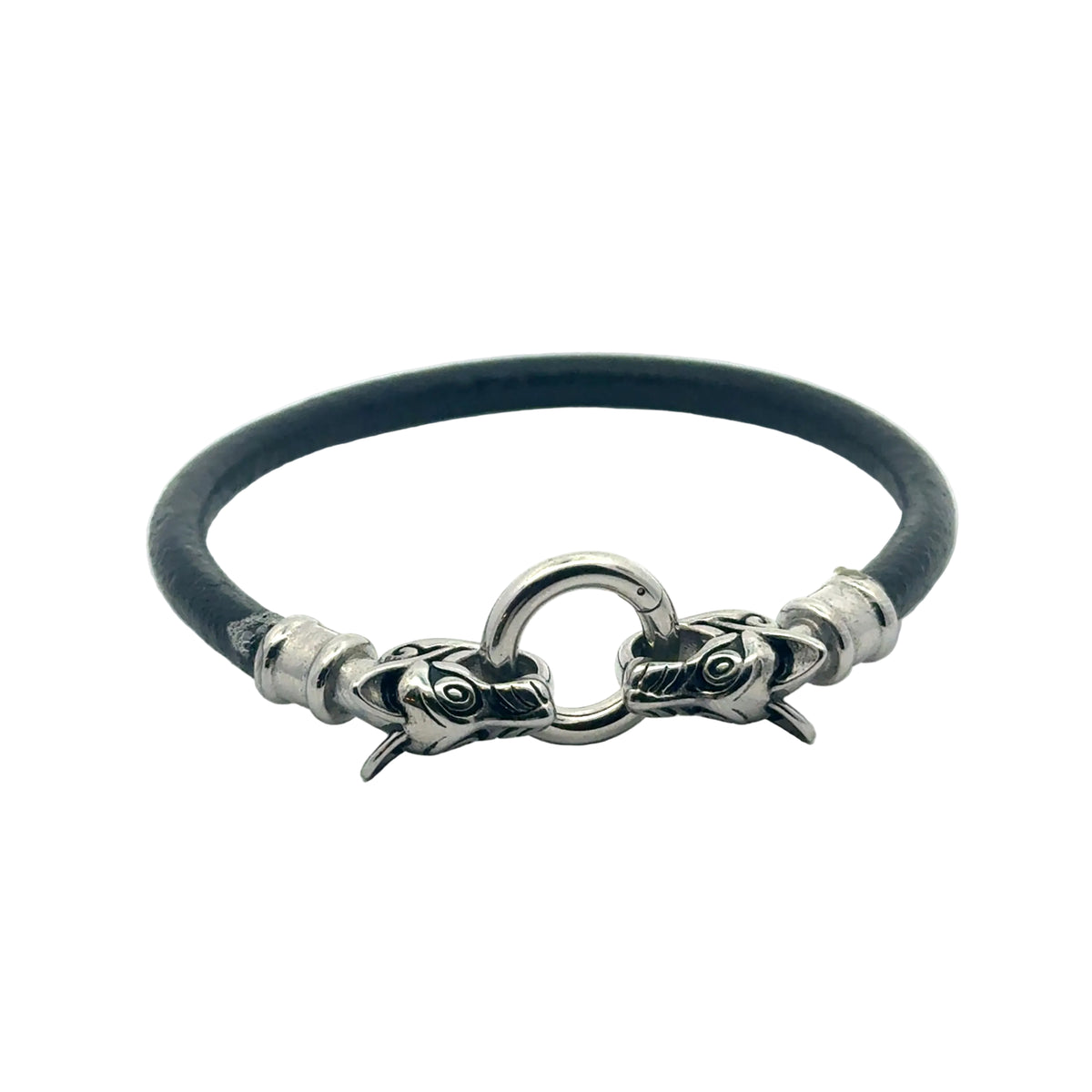 Fenris armbånd - Læderarmbånd - stål 5mm læder