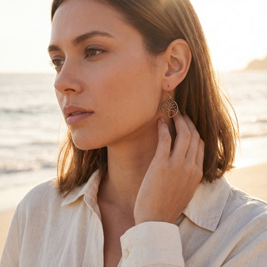 Yggdrasil træet øreringe - bronze