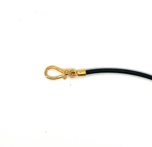 Læderkæde 2 mm med Forgyldt krog