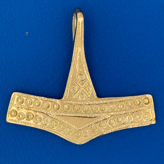 Thors hammer fra Bornholm vedhæng - 14 karat guld