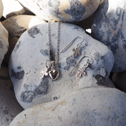 Dagmarkors mini øreringe - sølv