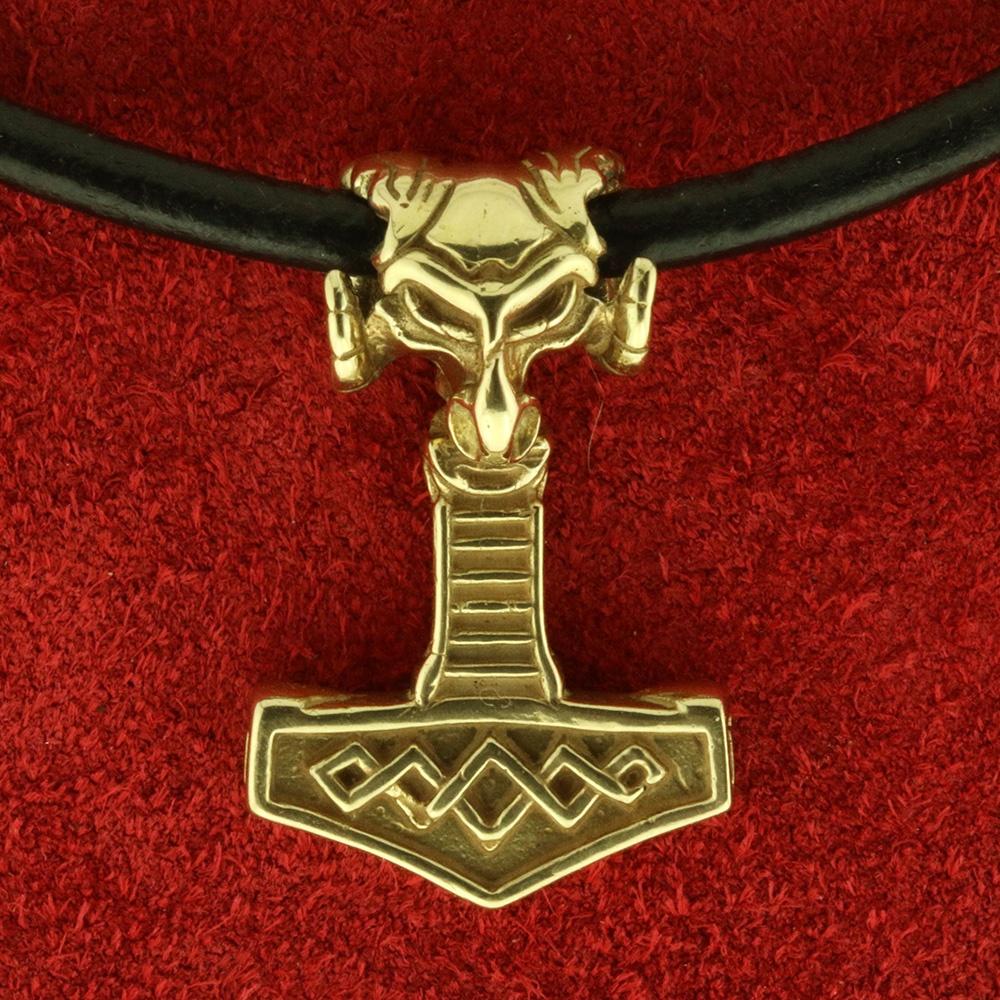 Thors hammer i i sterling sølv forgyldt