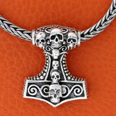 TILBUD Thors hammer m/kranier - sølv